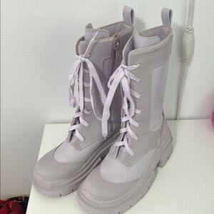 Zara Purple Combat Boots with Modern Design